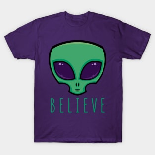 Believe Alien Head T-Shirt